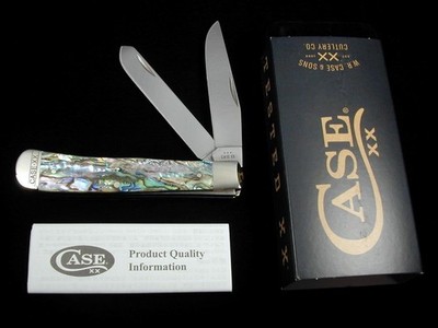 CASE XX 2024 ABALONE PEARL TRAPPER KNIFE COINED BOLSTER RARE 12000