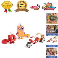 Image of Colorful Numberblocks One & Two Figures with Tandem Bike for Early Maths Fun