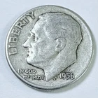 1956 Roosevelt 10c Dime 90% Silver Circulated Coin #7815