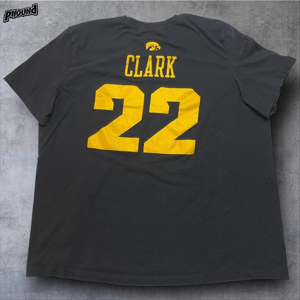 Iowa Hawkeyes Shirt Womens 2XL Black NCAA Basketball Clark 22 Nike University - Image 2 of 4