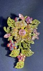 Brooch For Women Stage Dress Pin Fashion Colorful Purple Green Zirconia Flower