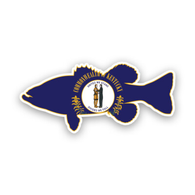 Kentucky Bass Flag Sticker Decal - Weatherproof - sport fish fish ky