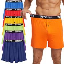 7 Pack Men Button Jersey Boxer Loose-Fit Super Soft Boxer Shorts Underwear Pants