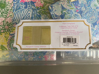 Lilly Pulitzer PC Travel Set Luggage Tags Passport Cover