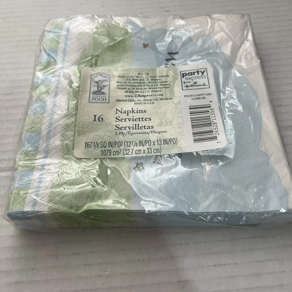 Servilletas de Fiesta Winnie the Pooh Vintage 1er Cumpleaños Sello Disney Nuevas Foto 3 de 4