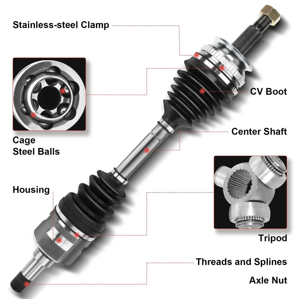 2pcs Front LH & RH CV Axle Shaft Assembly for Ford Explorer Ranger Mazda B4000 - Image 4 of 4