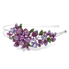 woman Crystal Rhinestones metal Flowers Headband bridal head-wear Accessories 