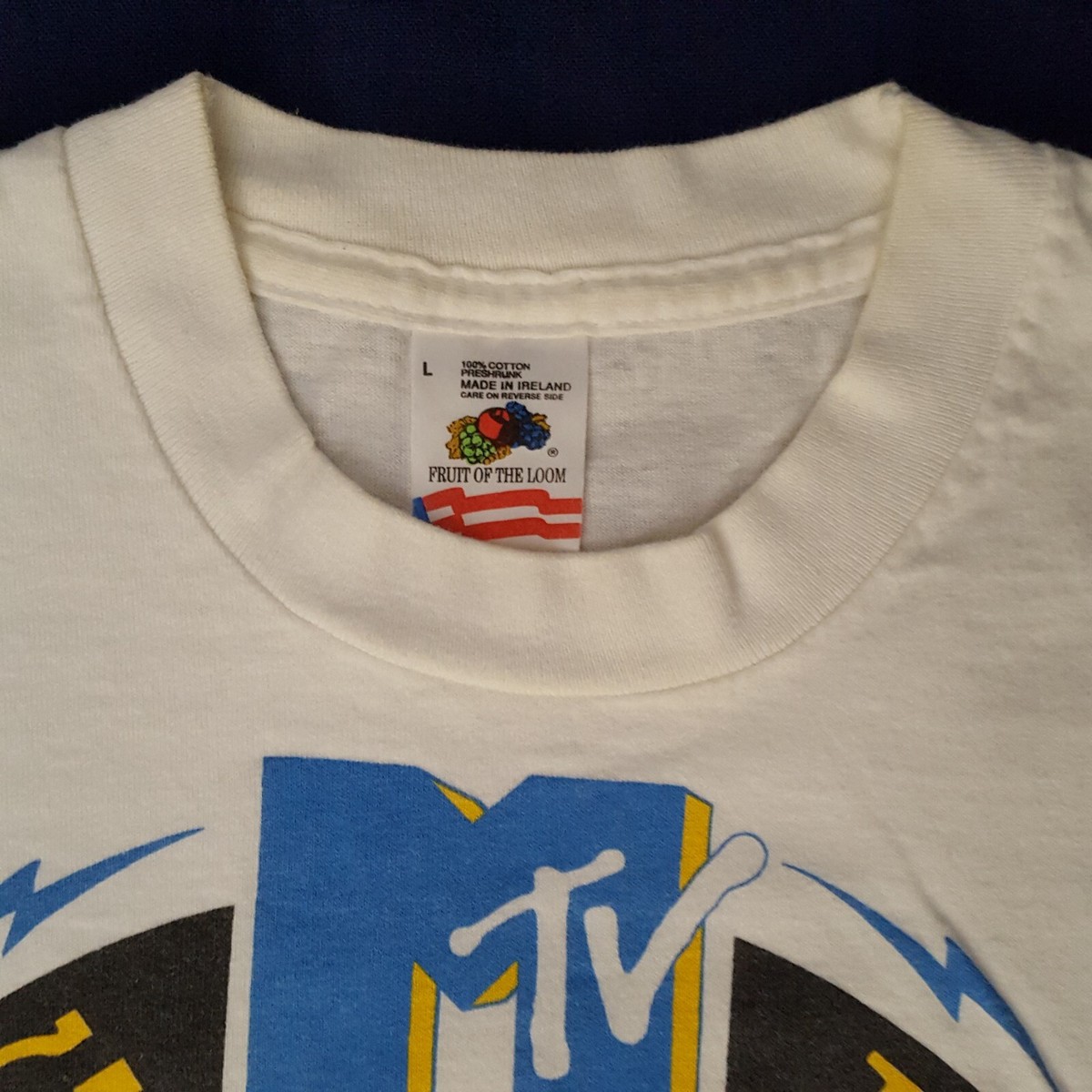 Vtg 1990 MTV Music Television SPRING BREAK 1990 White ~M Single