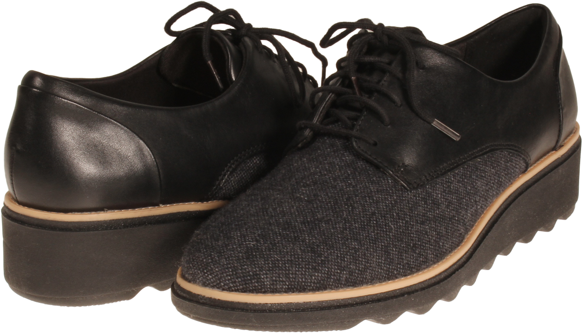 Clarks Sharon Noel Womens Loafer Black Tweed Combi US Size 8.5 M 