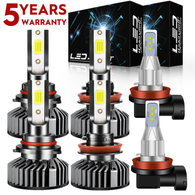 For 2013-2014 2015 Honda Accord Combo LED Headlight Fog Lights 6*Bulb 6000K LXQC