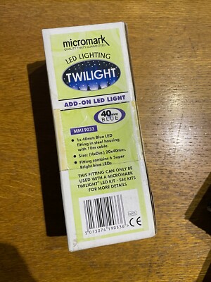 Micromark Add-on LED Light TWILIGHT 40mm BLUE Fitting in Steel 10m ...