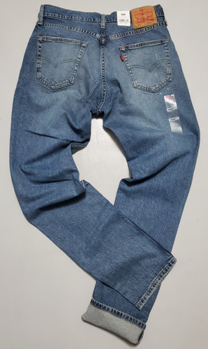 LEVIS 511 SLIM STRETCH FIT MENS DISTRESSED/RIPPED BLUE ZIP-FLY JEANS - Picture 2 of 8