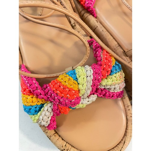 Schutz Collie Leather & Cork Sandals Size 9.5 B Multi color - Picture 8 of 8