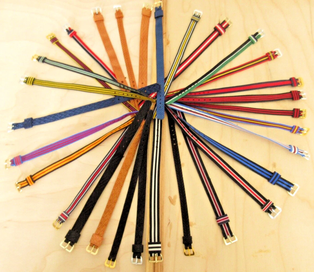Vintage Nylon One Piece Watch Strap 8mm 9mm 10mm 11mm 12mm Selection of Colours