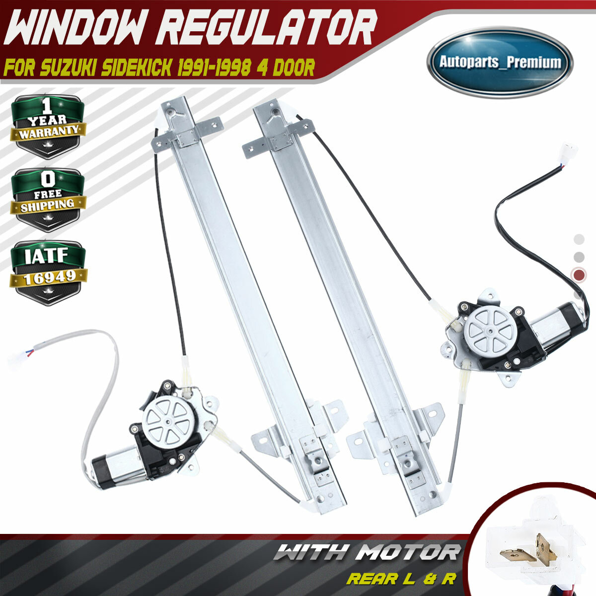Rear Left Window Regulator For 1989-1994 Nissan Maxima 1993 1991 1990