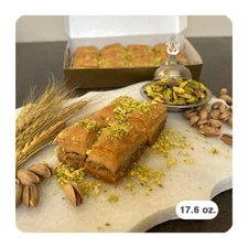 16 Pieces Fresh Baked Pistachio Baklava from Florida (17.6 oz. 500 gr.) 