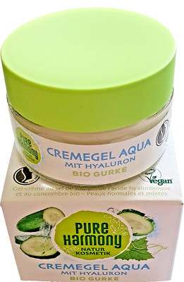 2 x 50g Pure Harmony Cremegel Aqua mit Bio-Gurkenextrakt und Hyaluronsäure Vegan