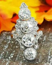 3.00 Ct White Round Cut CZ Vintage Style Wedding Bridal Ring in Solid 925 Silver