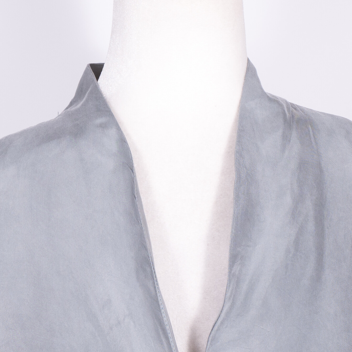 Soft Surroundings Gray Standup Collared Button Up… - image 3