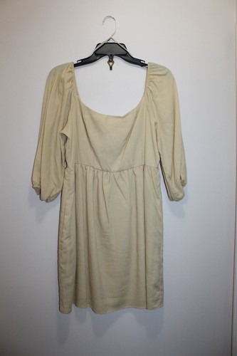 EVERY BABYDOLL DRESS WOVEN SMOCKED SQUARE NECK PUFF SLEEVE COLOR CHAI SIZE S - 第 3/8 張圖片