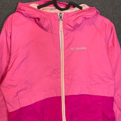 Columbia Jacket Youth Girls Large Pink Casual Outdoor Rain Zip Up - Picture 2 of 8