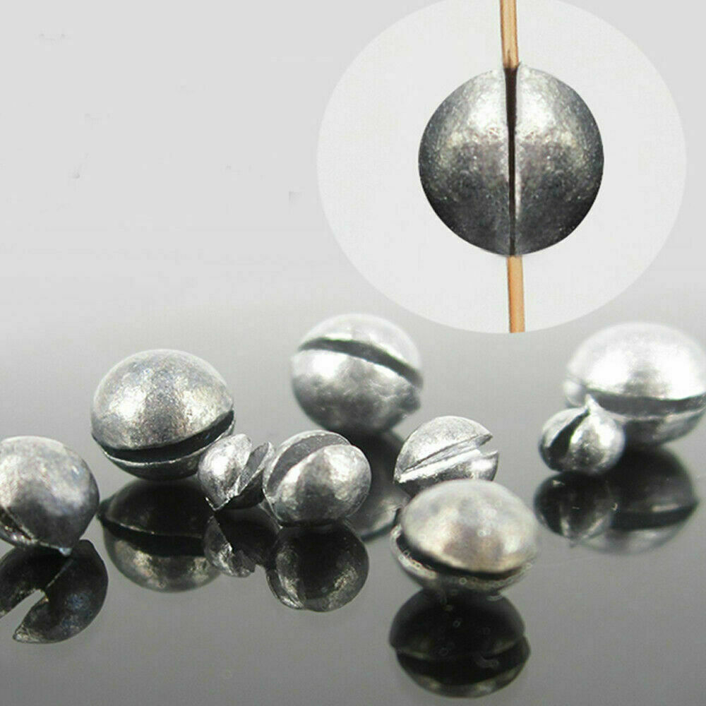 Mgagichome 100-Piece Fishing Sinker Set - Split Lead Shot & Round Bite Weights For Carp Fishing