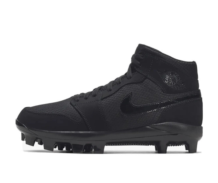 Nike Air Jordan 1 Retro High MCS Black Baseball Cleats AV5354002 Mens