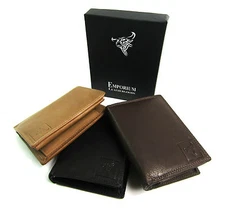 Premium Quality Real Leather RFID Protected Wallet Credit Card Holder Boxed