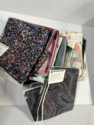 Schumacher Fabric Sample Lot Of 11 Different Groups See Tags for Info on Pattern