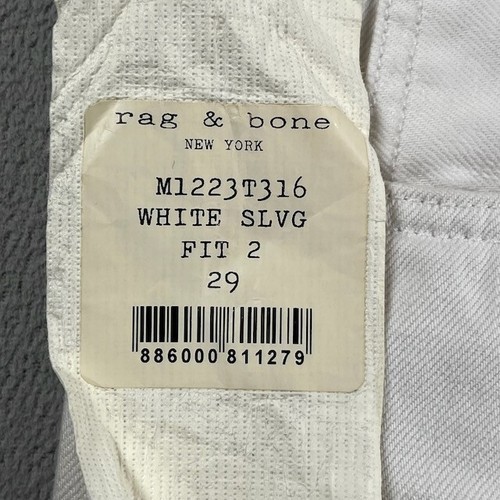 NWT Rag & Bone Jeans Womens 29 White Selvedge Fit 2 Slim Leg Button Fly Preppy - Picture 12 of 18