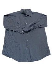 Perry Ellis Men Multicolor Plaid Long Sleeve Button Down Casua Shirt Size 17 1/2