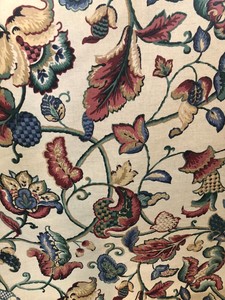Home decorator fabric classic Jacobean floral print ...