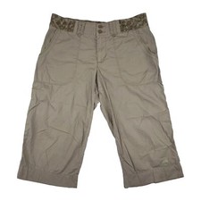 Vintage Y2K Nike ACG Capri Pants Womens Small 8 Beige Tonal Swoosh Trail Hiking