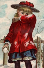 1880s Muzzy's Starch Snowball Fight Recipes On Back White & French Cake P138