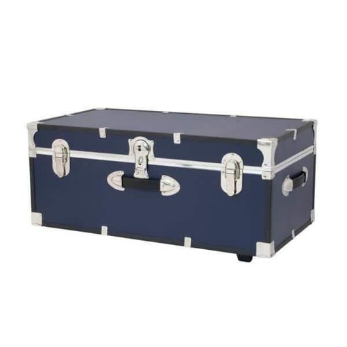 Seward Storage Trunk Chest 12.25"Hx30"Wx15.75"D Seward Explorer+Wheels+Lock Blue - Picture 2 of 7