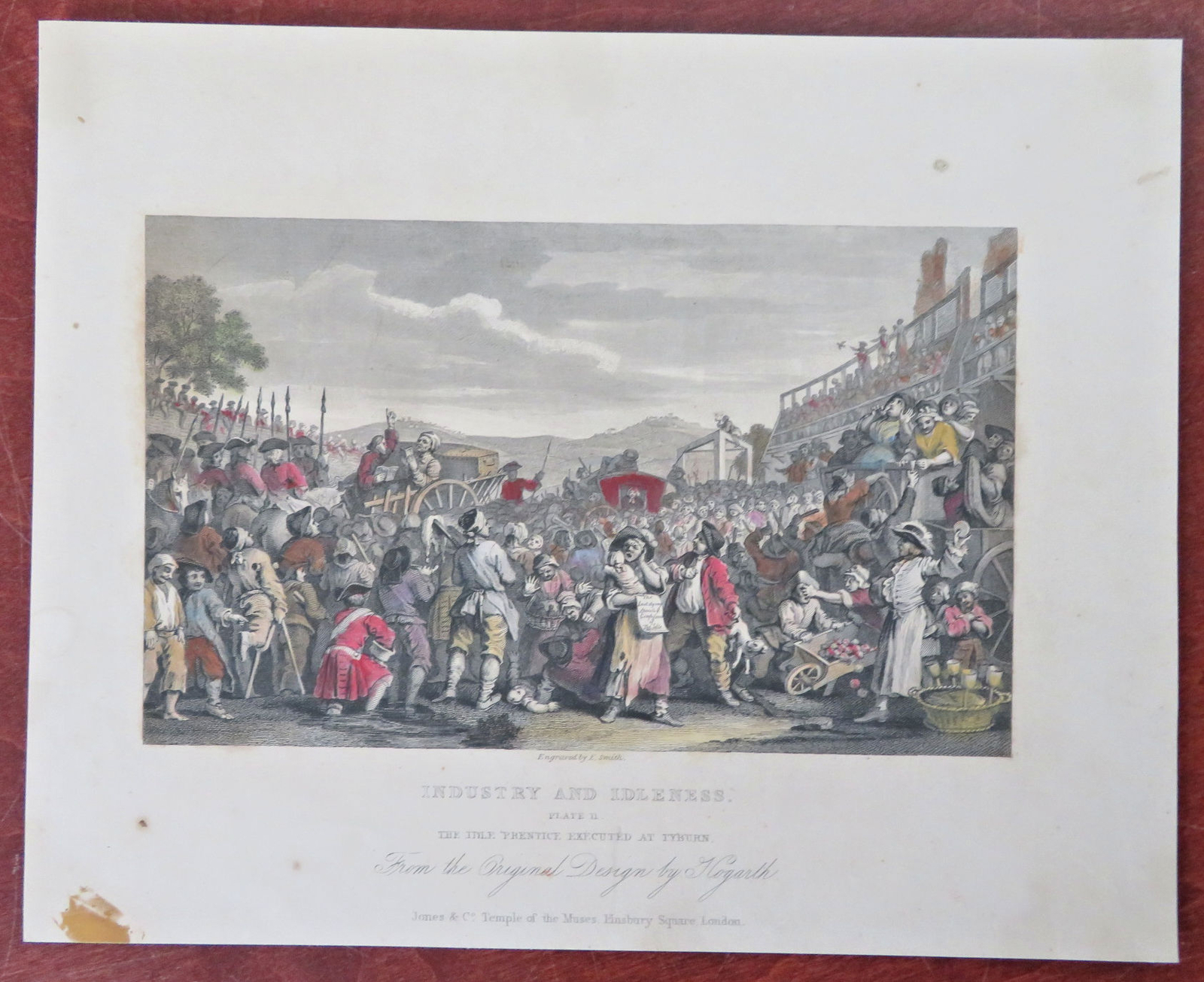 William Hogarth Industry & Idleness Execution Scene c. 1840's hand ...