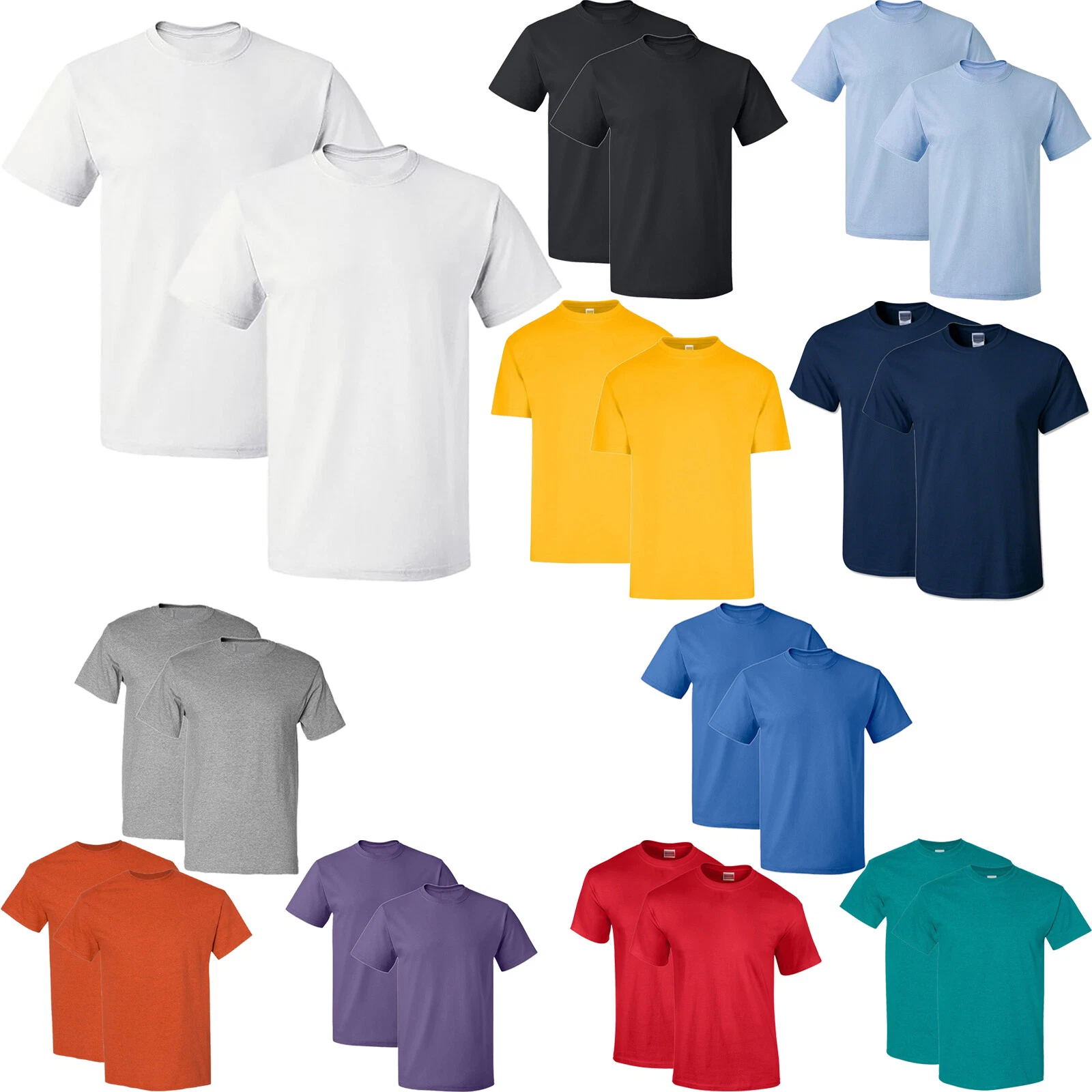 2 Pack Mens Cotton Blank Plain Basic Crew Neck Short Sleeve T-Shirt Tee Top Bulk
Opens in a new wind