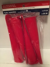Ice Pop Molds Silicone pkg. of 4 red molds with lids
