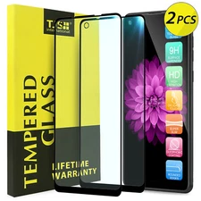 TJS [2-Pack] For Samsung Galaxy A21 Cover Tempered Glass Screen Protector