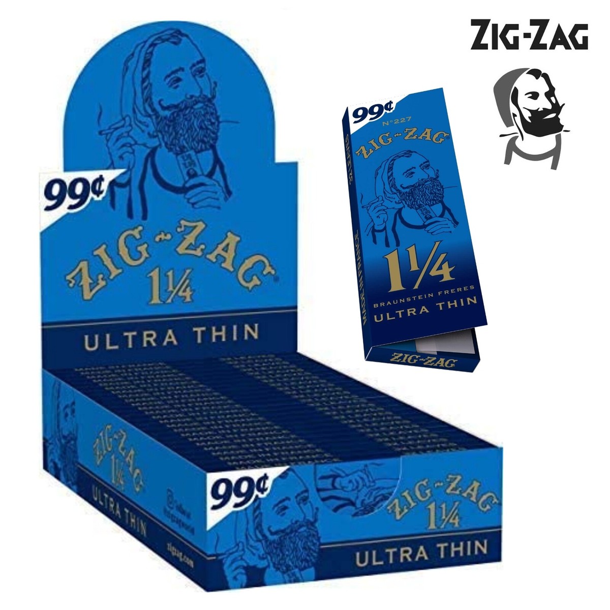 Full Box Zig Zag Ultra Thin 1 1/4 1.25 Rolling Papers 24