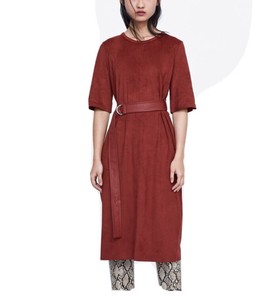 zara faux suede dress
