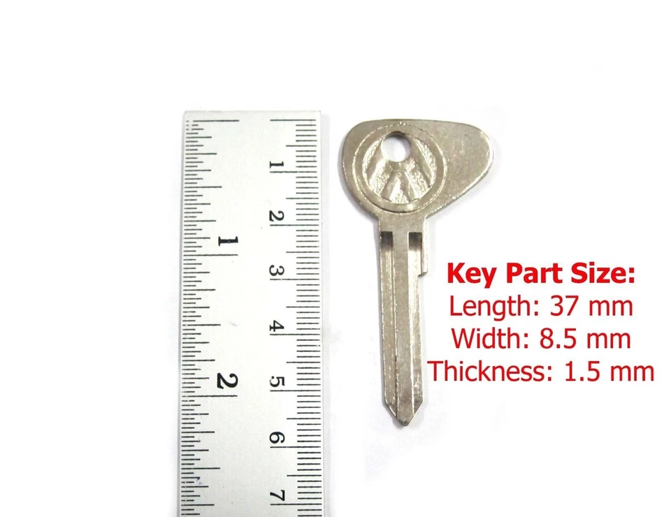 2 VW KEY BLANK FOR VOLKSWAGEN BEETLE BUG 1967 1968 1969 1970 67-70 US WAREHOUSE - Image 4 of 4