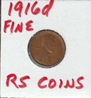 1916D   FINE   LINCOLN  CENT     FINE  1916D    /  RS COINS  #3457  FREE SHIP !