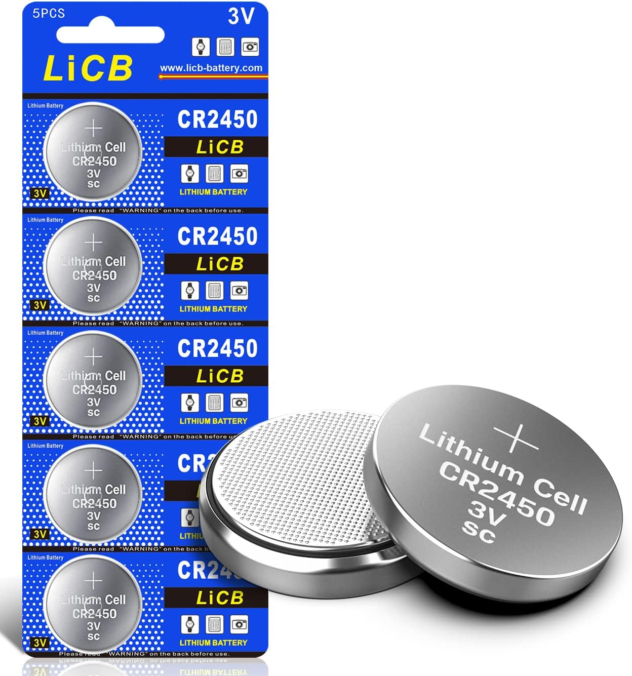 CR2450 Battery,Long-Lasting & High Capacity CR2450 Lithium Batteries,3 Volt Coin
