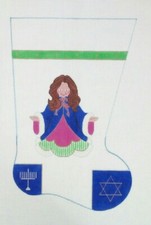 BEAU GESTE needlepoint HP canvas STOCKING Jud...
