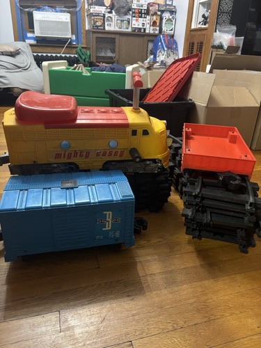 VTG 1970 Remco Mighty Casey Ride On Train set including Tracks( Untested )