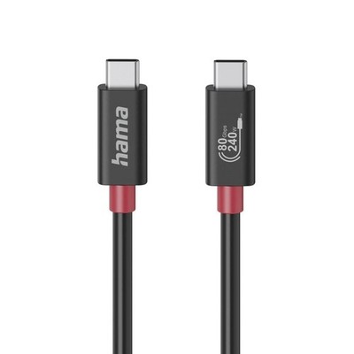 HAMA USB-C Kabel USB-C-Kabel, E-Marker, USB4 Gen4, 80 Gbit/s, 5 A, 240 #1907176