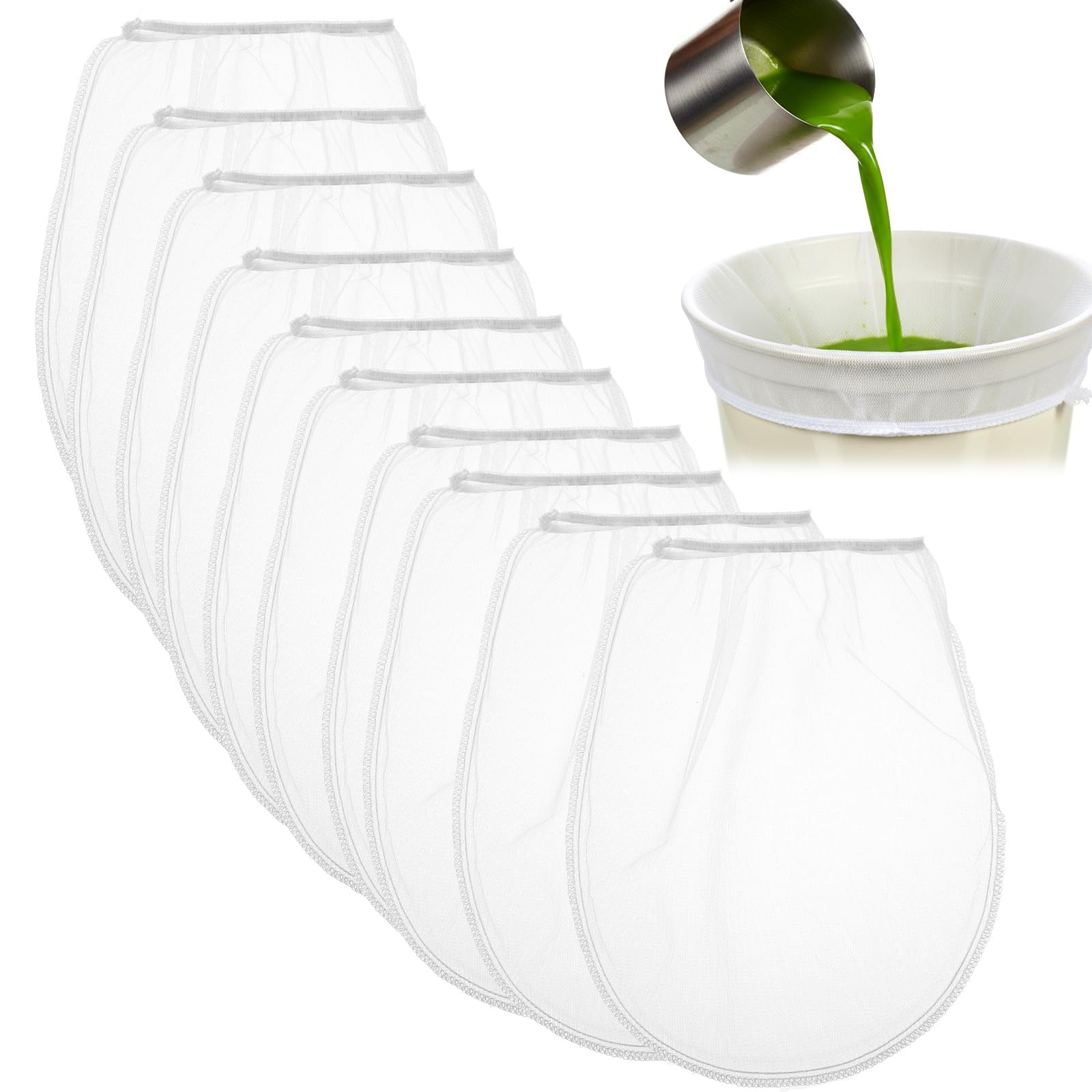 10 Pcs Paint Strainer Bags, 1 Gallon Filter Strainer, 1 Gallon, White