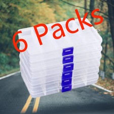 6 P Clear Jewelry Box Plastic Bead Storage Craft Container Earrings Organizer 