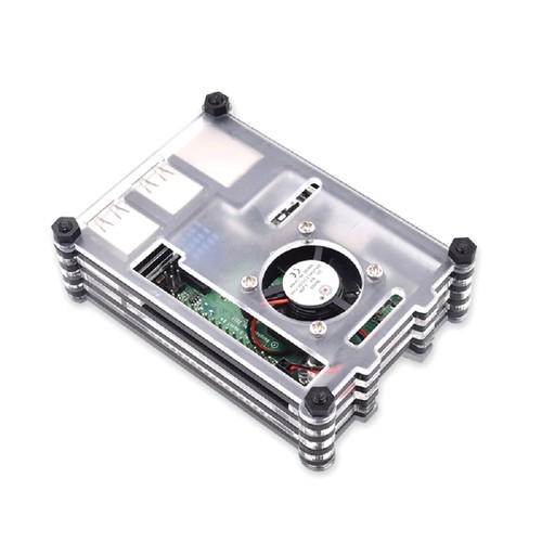 Acrylic Case With Cooling Fan&Screws&Screwdriver Repair For Raspberry Pi 3B+/3B - Photo 3/9